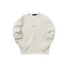 Polo Ralph Lauren FW22 однотонная свободная повседневная мужская толстовка с вышитым маленьким логотипом и круглым вырезом, белая 710881507-001