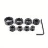 9pcs Drill Bit Positioner Set - Small Wrench, Depth Stop Ring & Drill Bit Limiter (3-16mm) for Woodworking