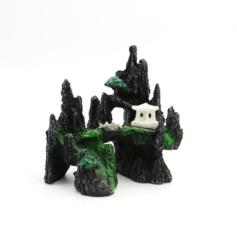 Украшение для аквариума, искусственная смола, скала, аксессуары для аквариума, украшения для гостиной, настольное украшение
