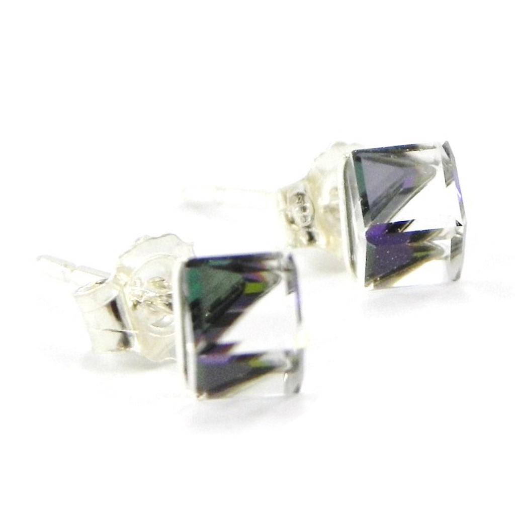Les Trésors De Lily [I1078] - Серебро BO 'Crystal Cubes' фиолетовый 4 мм