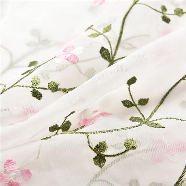 Римская короткая занавеска, кухонные шторы, балдахин, прозрачная тюль, занавеска с цветочной вышивкой и бабочкой, декор для домашнего окна