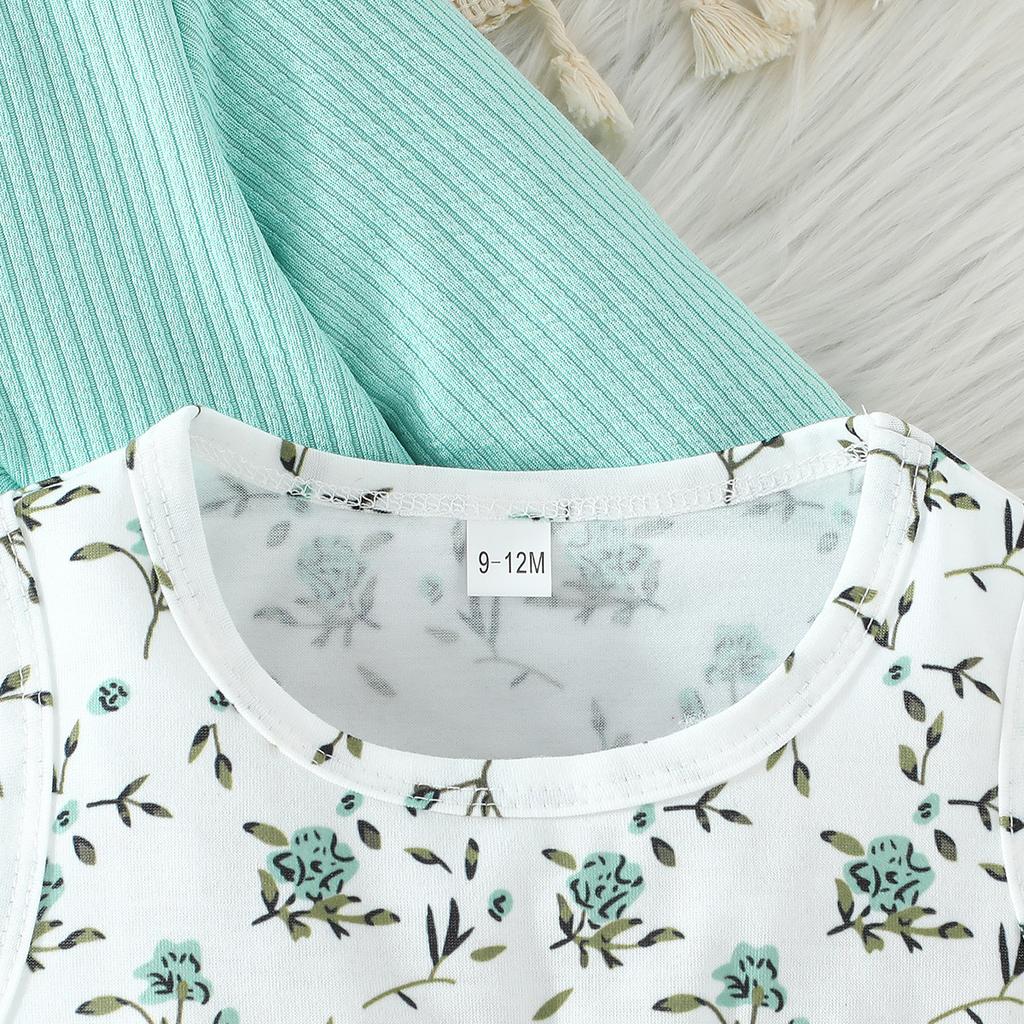 6M-3Y Baby Set Children's Clothing Floral Dress Autumn Children's Long-sleeved Dresses Bow Skirt Long-sleeved Jacket Set