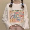 Harajuku Oversized T Shirt Women Kawaii Sweet Cartoon Graphic Long Sleeve Tees Funny Patchwork Y2K Tops Vintage Grunge