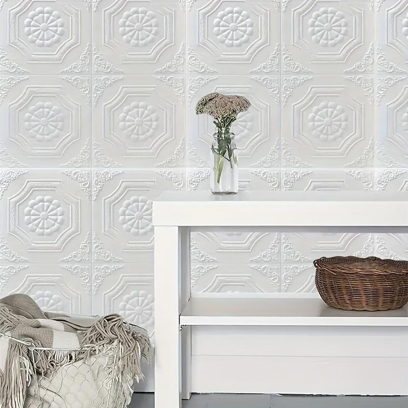 3D белые настенные панели в европейском стиле 10/20 шт. самоклеящиеся наклейки для предотвращения столкновений толщиной 0,2 дюйма современный дизайн стены дома обновление144