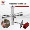 4-in-1 Triangular Square Key Wrench for Elevator Control Cabinets with Cap