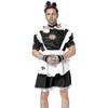 Adult Men's Maid Waiter Costume Black White Cat Kitty Paw Halloween Cosplay