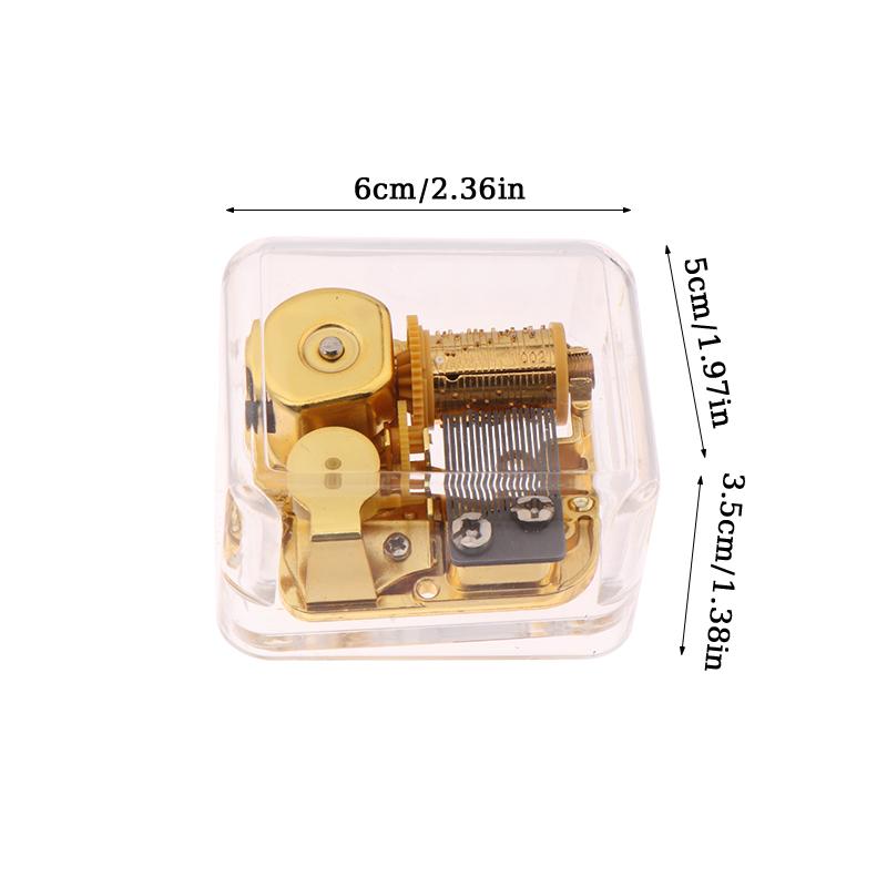 Креативный ручной музыкальный футляр, мини-акриловый прозрачный металлический механизм, октавная коробка, украшение для дома и автомобиля, подарки на день рождения для пары