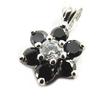 [M1730] - Черный серебряный кулон «Хрустальный цветок»