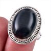 Ювелирное кольцо из натурального стерлингового серебра 925 пробы с черным звездным камнем, размер 8 r7e87