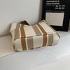 Tote Bag Women's Striped Canvas Shoulder Bag Student Class Hand Bag