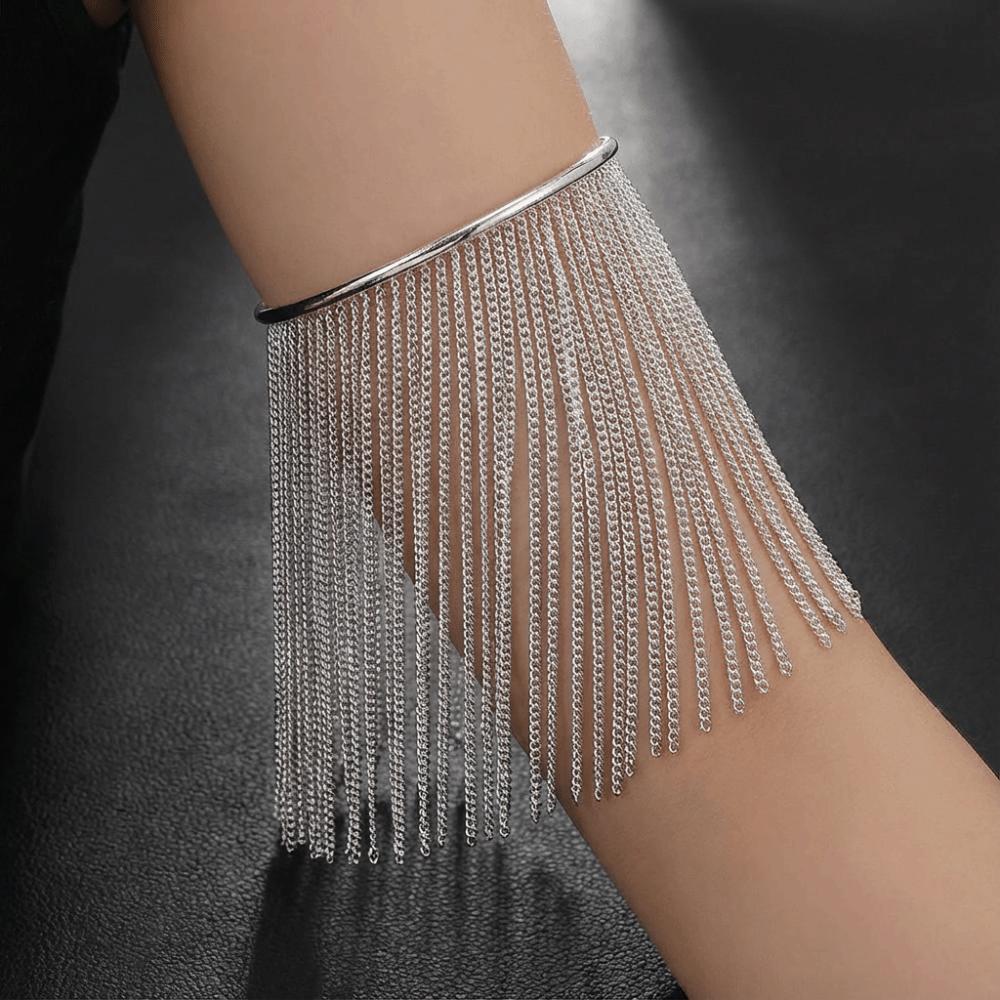 Zinc Zinc Alloy Tassels Armband Exquisite Open Upper Arm Chain Bracelet Fringe Arm Cuff Bangle Girls