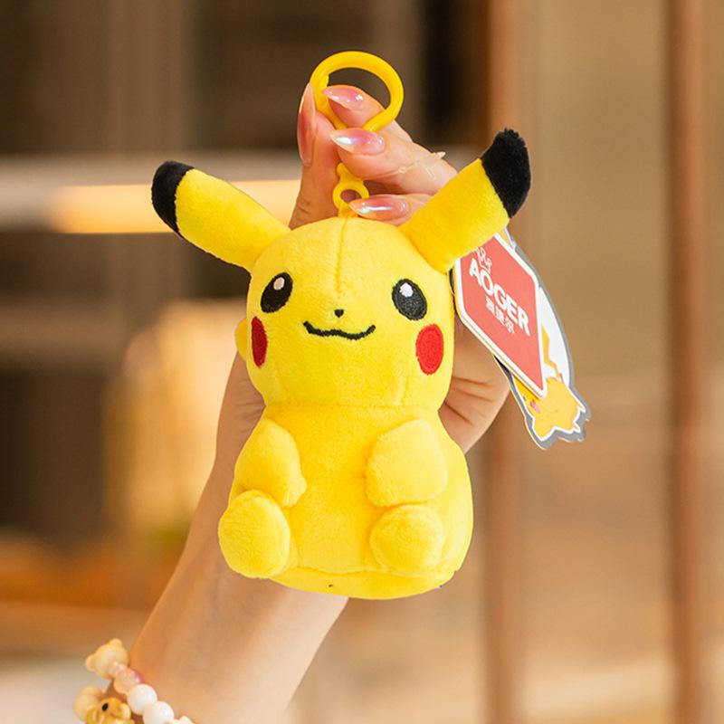 Pokémon Pikachu plush keychain, book bag, bag hanger, Pokémon doll, Pokémon spirit figurine, cute and charming style