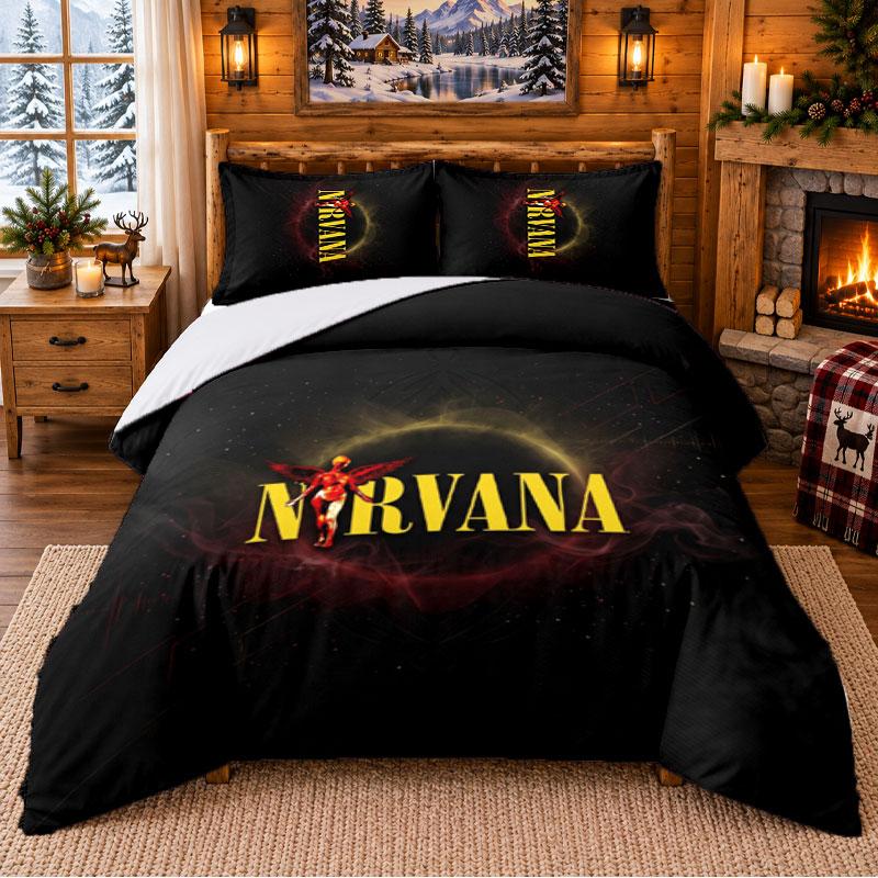 Печатный комплект постельного белья из 3 предметов, узор Nirvana, простыня, наволочки для декора спальни