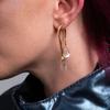 Современные ювелирные серьги-гвоздики из золотой смолы, каплевидные серьги-гвоздики, трендовые, новые, сзади и спереди, серьги-подвески для женщин, вечеринки, дня рождения, модный подарок