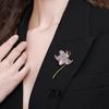 Enamel Shiny Flower Brooch, Three-dimensional Elegant Lotus Brooch for Women