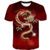 Spring Summer Tops Men Plus Size Clothing Dragon 3D Print T Shirt Animal Tees O Neck Short Sleeve Top Breathable Man Shirts