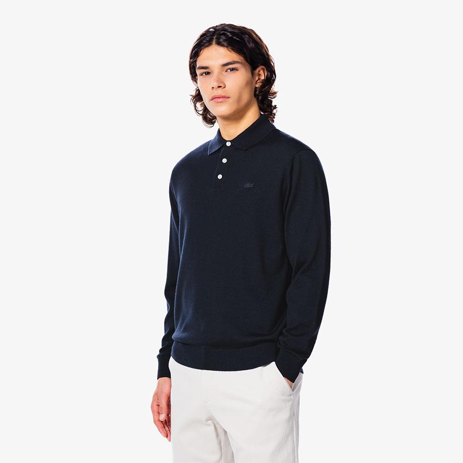 [lacoste] Men's Long-Sleeve Polo Sweater AH880E-55N166