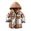 Little Boys Shirt Coat, Autumn Toddlers Plaid Long Sleeve Tops Children Casual Hooded Outwear