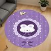 1PC Bunny Purple Bow Round Chair mat Area Rug - Non-Slip, Floor Mat for Office, Bedroom, home decor Christmas Gift c0528061