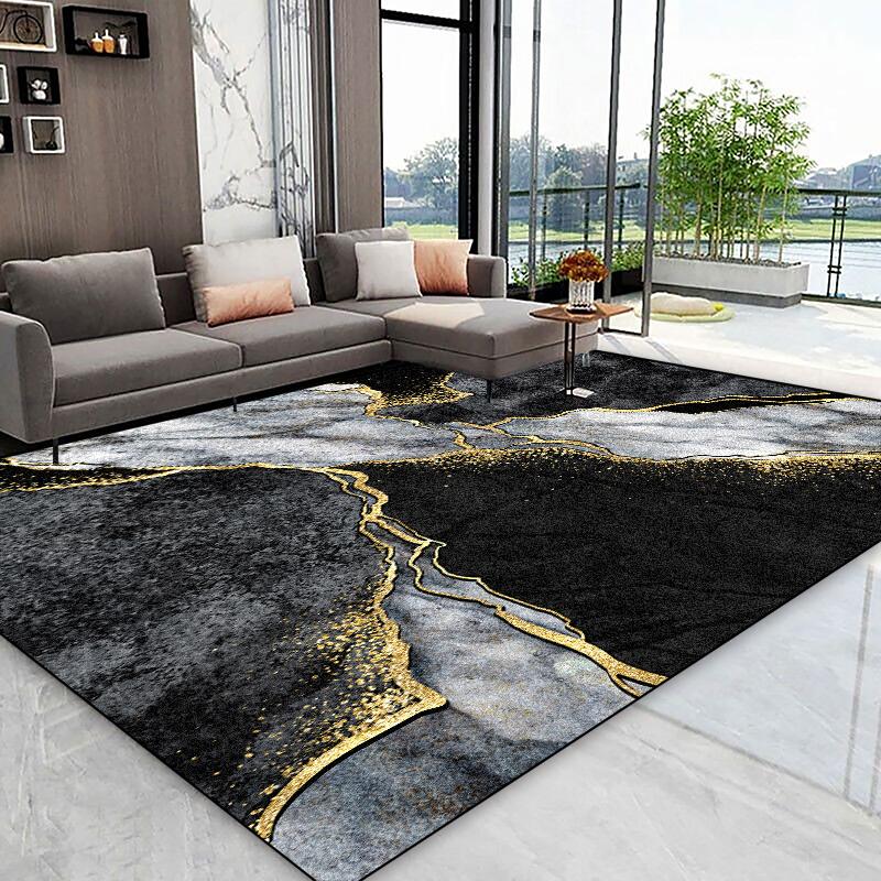 European Style Abstract Carpet for Living Room Luxury Home Decoration Non-slip Large Area Rugs Bedroom Washable Sofa Floor Mats