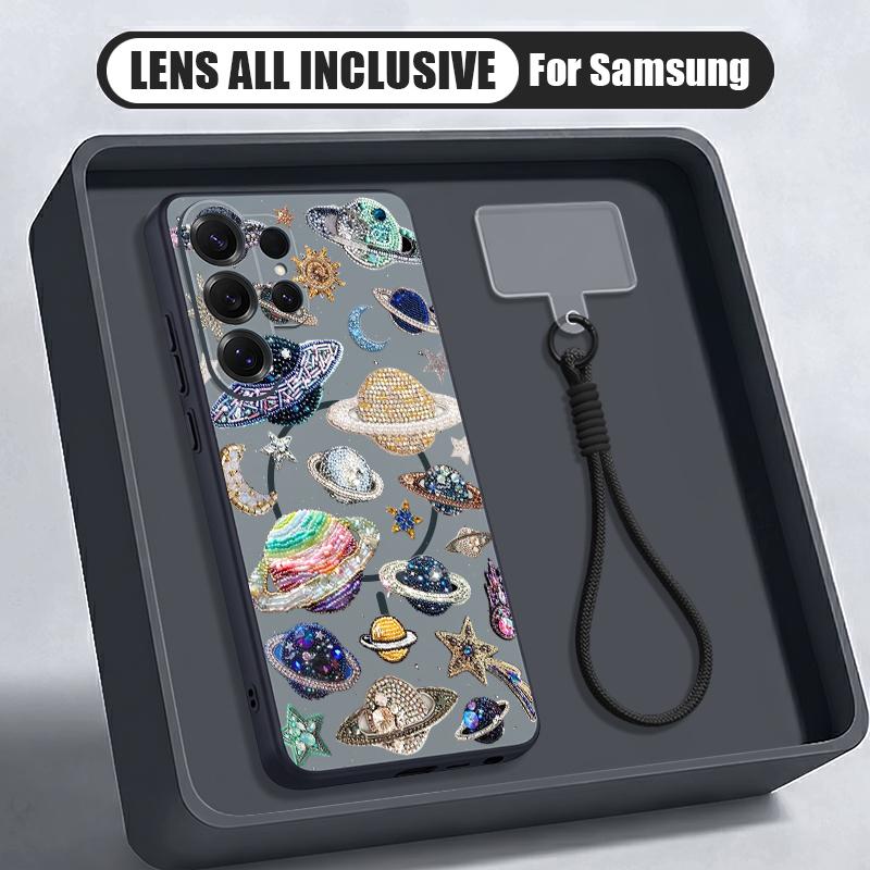 Чехол с рисунком медузы и дельфина для Samsung S26 Ultra S25 FE S24 S24 Plus A57 A37 A17 A56 A36 A16 A55 A35 A15 A54 5G Гибридный Магнитный Матовый Чехол