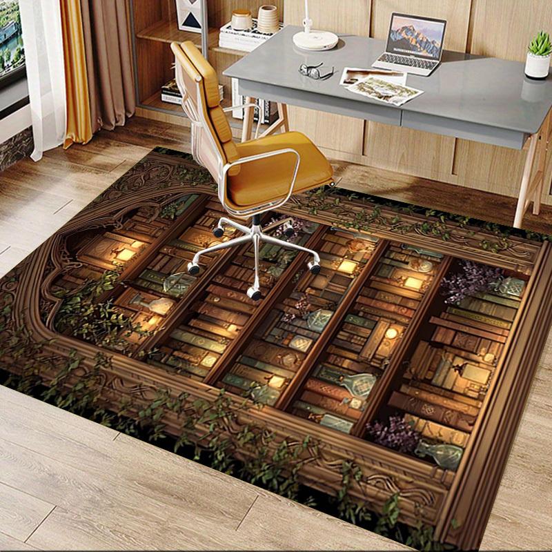 1PC Bookshelf Library Non-Slip Floor Carpet Compatible for Office&Living Room&Bedroom&Dining room - Flat-Weave Machine-O346