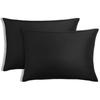 100% Cotton Black Pillowcases - Set of 2 - 50x70 Cm