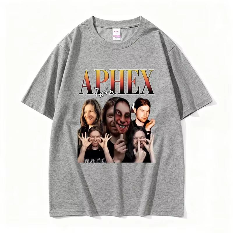 Singer Aphex Twin Graphic Tshirt Unisex Women Fashion Casual T Shirts Unisex Vintage Short Sleeve Male Soft Cotton Tees Streetwear