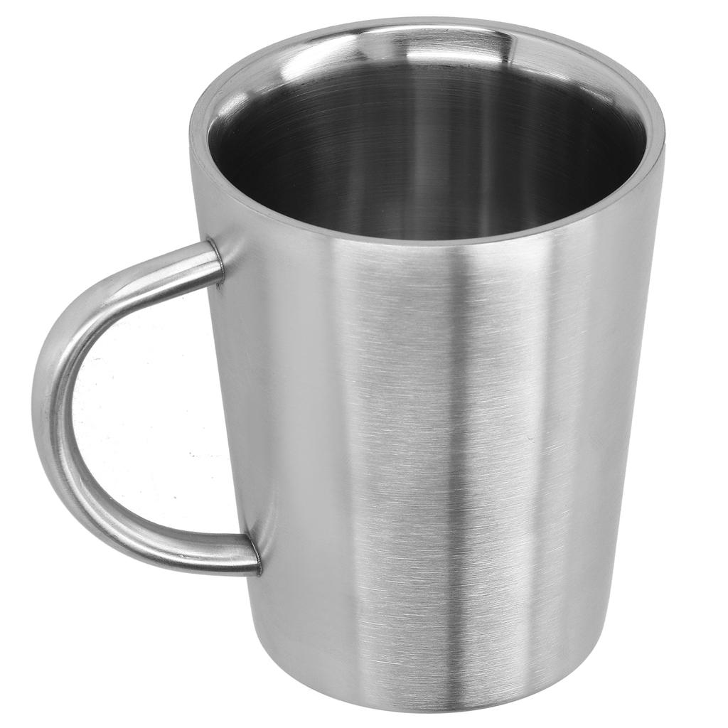 340ml 304 Stainless Steel Beer Mug Coffee Water Cup with Handgrip Double Wall DrinkwareStainless