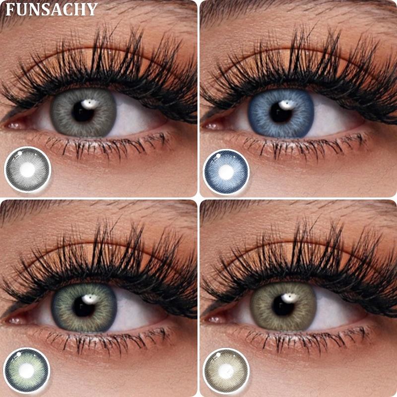 FUNSACHY 1 Pair Natural Blue Contact Lenses for Eyes Korean Fashion Color Eye Contacts Cosmetics Eye Makeup High Quality Lenses