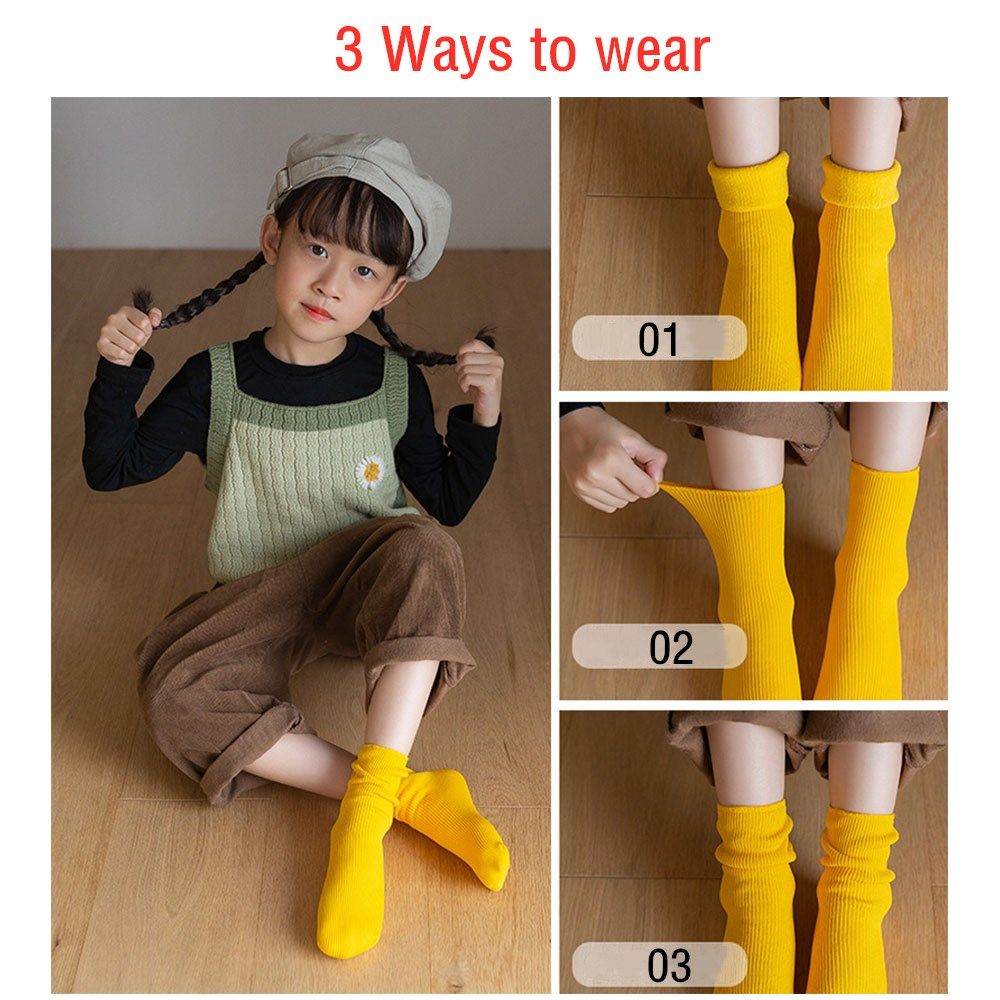 Girls Winter Snow Boots Casual Thicken Snow Socks Sleeping Warm Hosiery Velvet Home Floor Socks