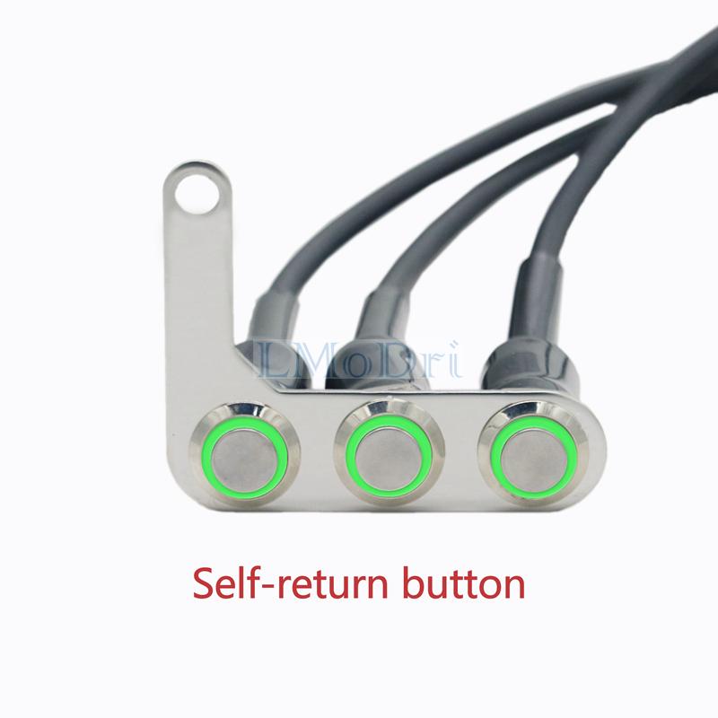 Мотоциклетный переключатель на руле, регулируемое крепление, водонепроницаемые переключатели ВКЛ-ВЫКЛ, 3 кнопки для фар, звуковой сигнал поворота с