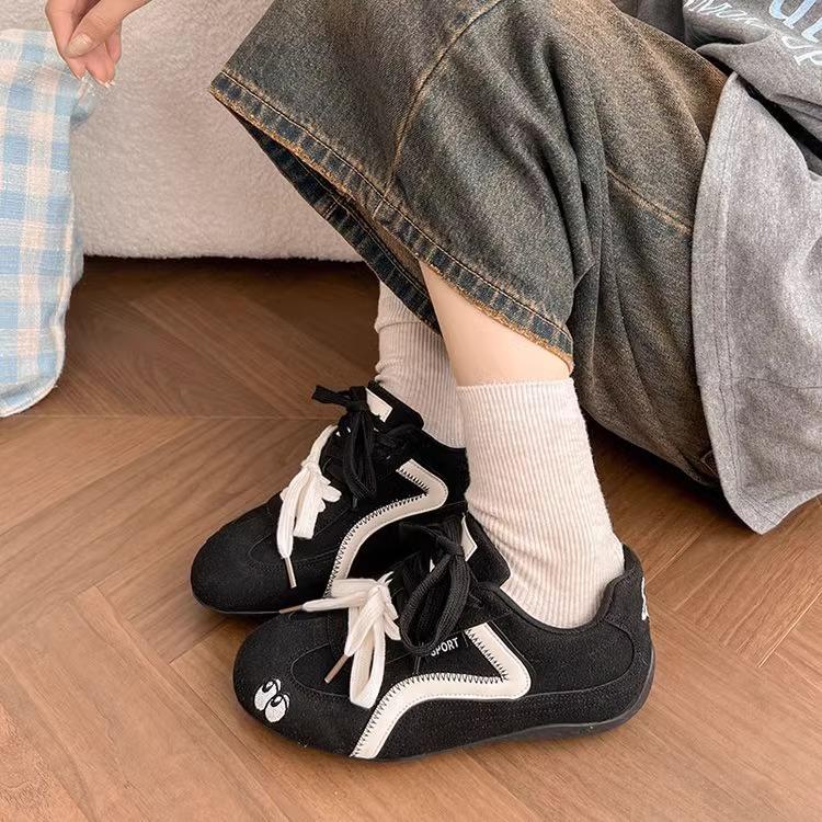 Нишевые ретро красные туфли-яблоки на тонкой подошве женские пара шнурков универсальные спортивные и повседневные на плоской подошве для пары немецкие тренировочные туфли