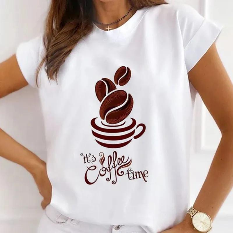 Women's Kawaii Short Sleeve Graphic T-shirt Fashion Girl Love Bottom Cartoon Design Polyester Fiber Summer Goth Style Top