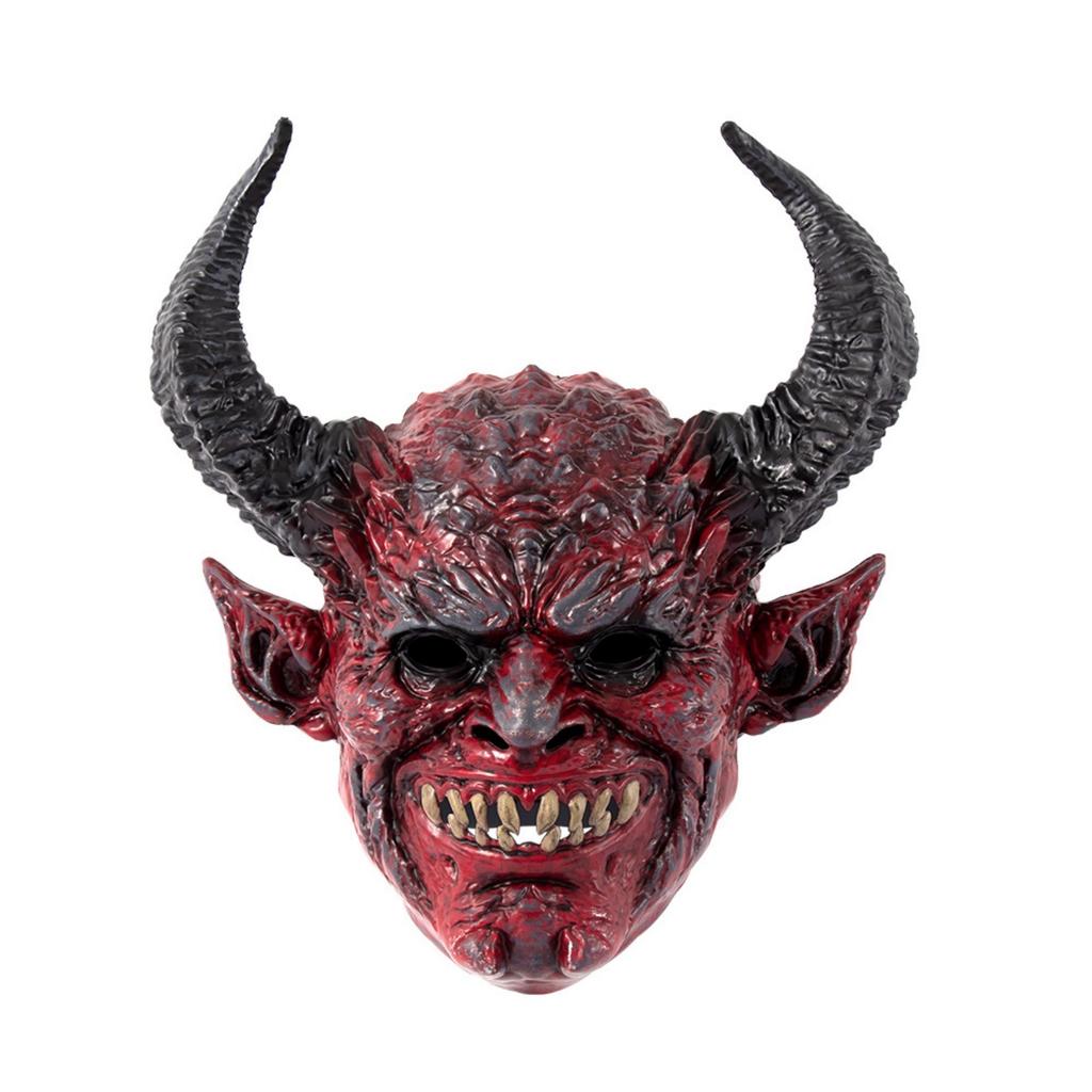 Devil Mask Halloween Head Cover One-piece Devil Satan Devil Horn Head Cover