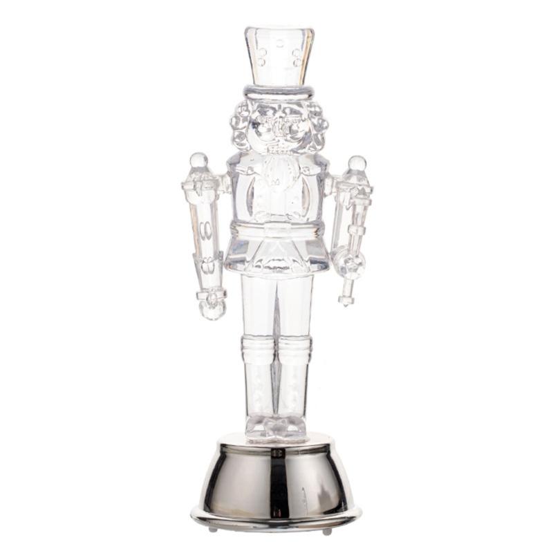 Clear Modern Nutcrackers Soldier Figurine with LED Desk Decors For Christmas Holiday Homes Party Decoration Gifting
