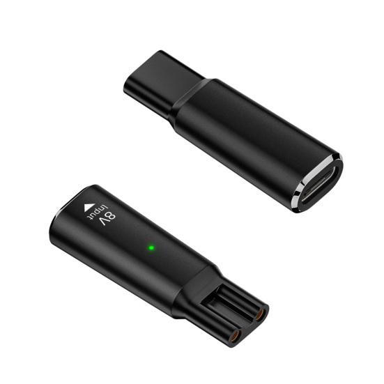 Адаптер питания бритвы Type-C для Philips 4,3 В/5 В/8 В/15 В, разъем зарядного преобразователя электробритвы из алюминиевого сплава со светодиодным индикатором