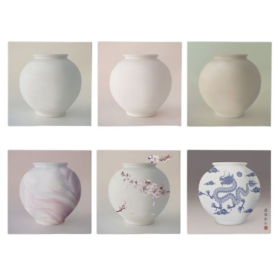 Dabok Moon Jar Painting Canvas Frame 60.6 x 60.6 cm