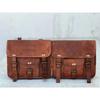 Leather Motorcycle Bags Saddle Bag Panniers Side Pouch Brown Saddlebags Luggage
