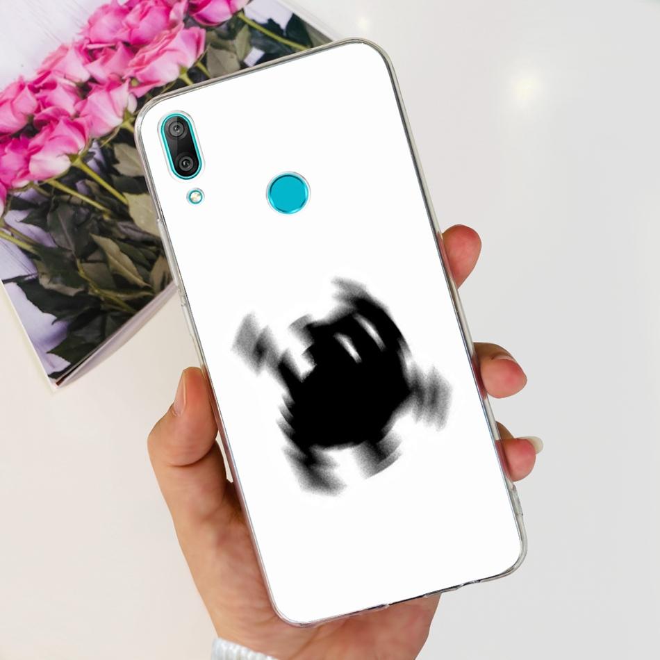 Чехол для телефона Huawei Y7 2019 Huawei Y7 Prime Pro (2019) DUB-LX1 LX2 LX3 Милый Пандa Цветочный Узор Мягкий Силикон ТПУ Чехлы