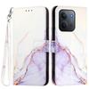 For Xiaomi Redmi 15C 4G (171mm) Case with Strap Marble Pattern Leather Phone Cover Card Holder