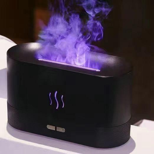 Colorful Flame Aroma Diffuser Humidifier, Upgraded 7 Flame Colors Noiseless Oil Diffuser For Home,Yoga With Auto-Off Protecting 180mL