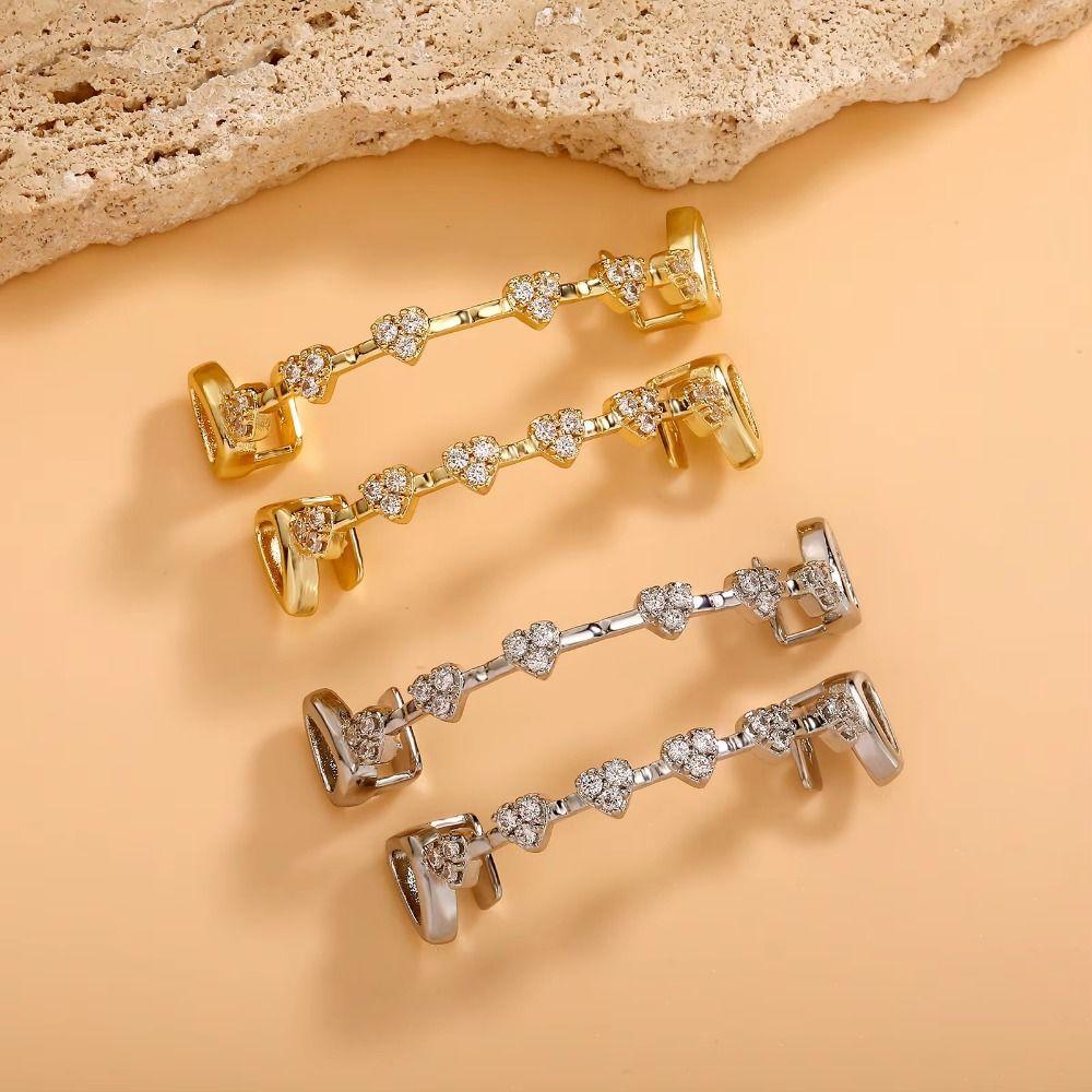 rhinestone Dental Grills Double Glossy Love Drill Braces Fashion Charm Teeth Grillz Party Cosplay