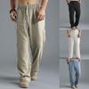 Men's Large Size Straight Trousers Loose Trend Casual Trousers Linen Breathable Sports Trousers Man