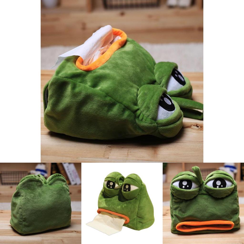 Плюшевый органайзер для салфеток Pepe Sad Frog для дома и офиса, мягкий на ощупь и с оригинальным дизайном
