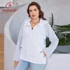 2023 New Autumn Women Trench Coat Plus Size Solid Color Short Spliced Hooded Jacket Slant Pocket Female Outwear 729