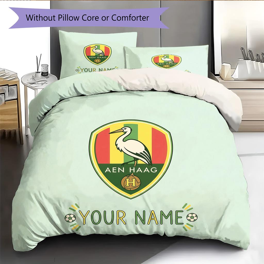 Custom Name ADO Den Haag2 Pattern Bedding Quilt Set  Home Decoration  Gift (1 * duvet cover + 2 * pillowcase  without core)