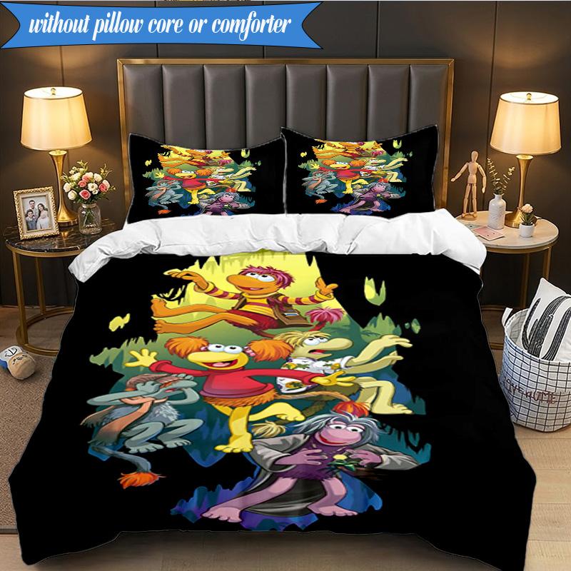 3PCS Muppet Show: Friendship Adventure Bedding Set 2D Printing (Includes 1 Duvet Cover + 2 Pillowcases Coreless), Bedroom decor,Fan gift