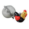 [R6574] - Ceramic Tea Ball 'Hens' Black Red Yellow - 45x40x30 Mm