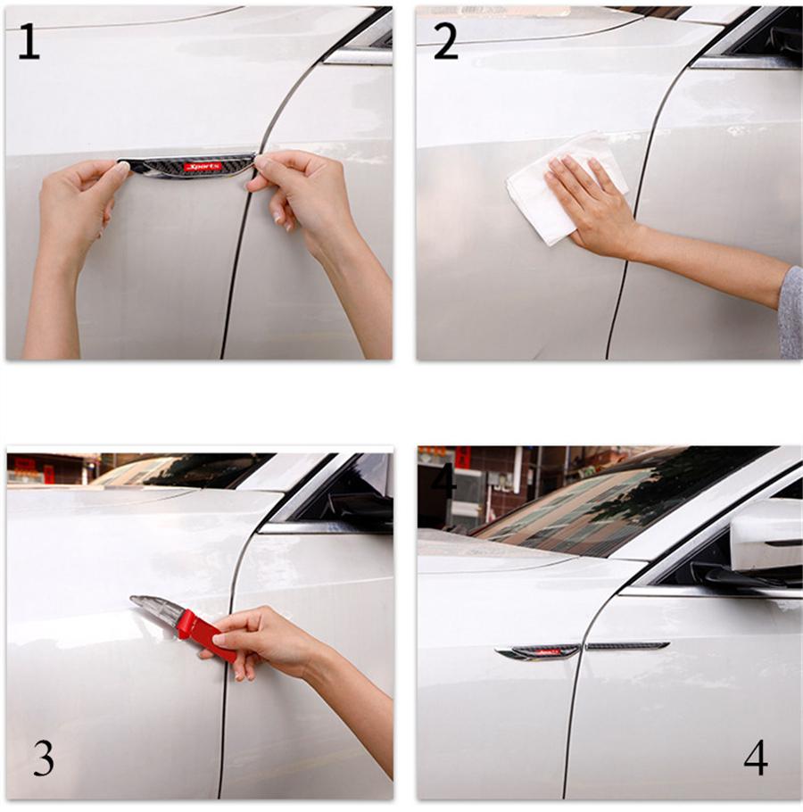 Универсальная пара алюминиевый сплав + Настоящее углеродное волокно Накладки на крылья боковин кузова автомобиля De